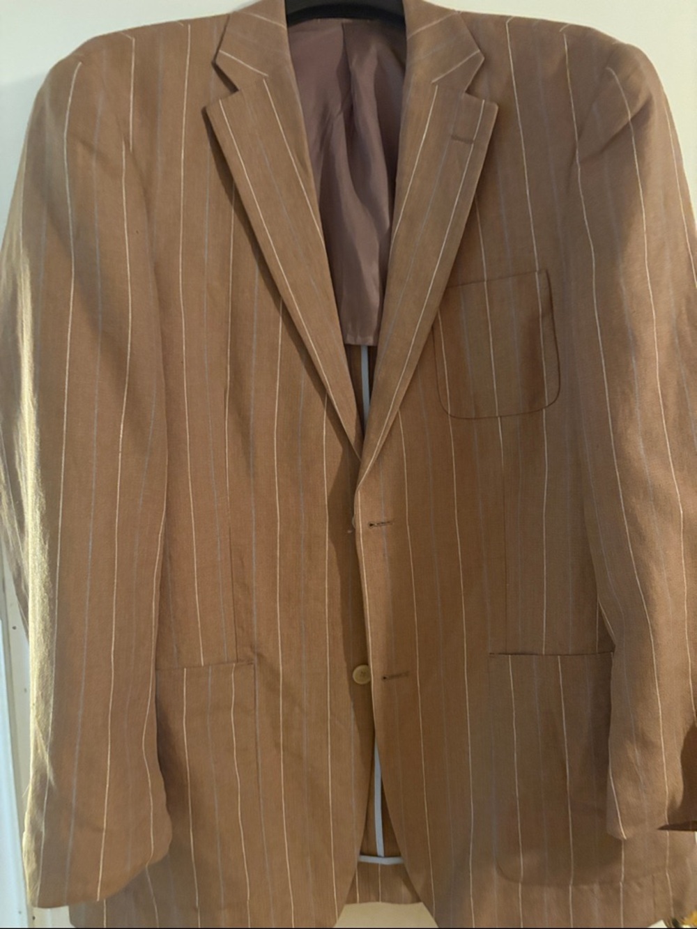 Paul Fredrick Brown Pinstripe Sport Coat